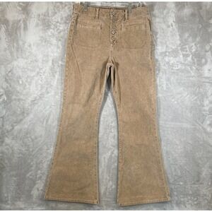 American Eagle Corduroy Super High Rise Flare Womens Pants Size 12 Button Fly